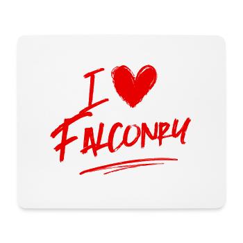 Ich liebe Falknerei - Mousepad (Querformat) - Weiß - Vorne