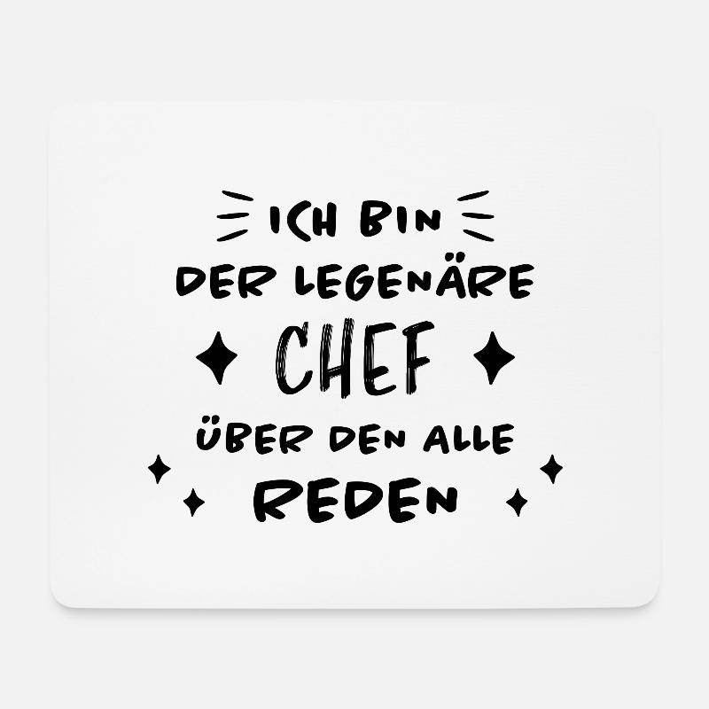 Chef Lustiger Spruch Arbeit Beruf Chef Geschenk - Mousepad (Querformat) - Weiß