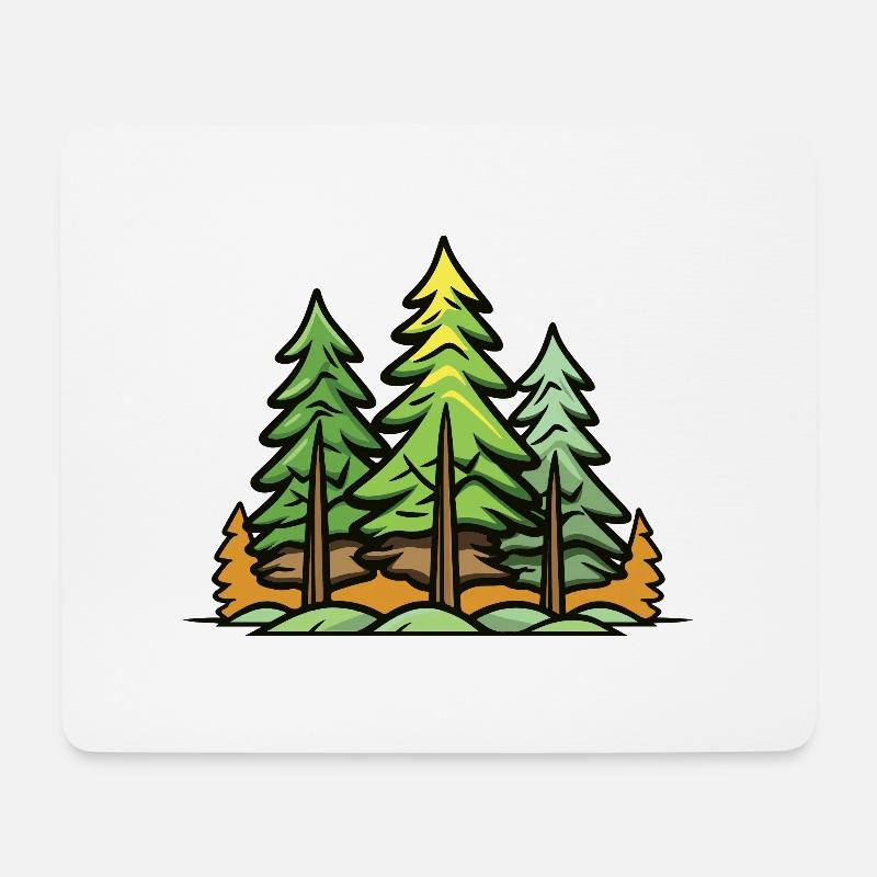 Wald Bäume Natur - Mousepad (Querformat) - Weiß