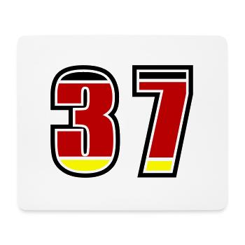 37 Nummer Deutschland Trikot - Mousepad (Querformat) - Weiß - Vorne