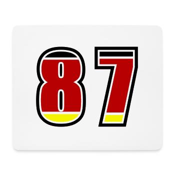 87 Nummer Deutschland Trikot - Mousepad (Querformat) - Weiß - Vorne