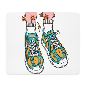 BLUMEN SCHUHE - Mousepad (Querformat) - Weiß - Vorne