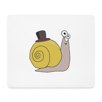 Schnecke mit Hut lustige Tiere für Kinder - Tapis de souris (format paysage) - blanc - Devant