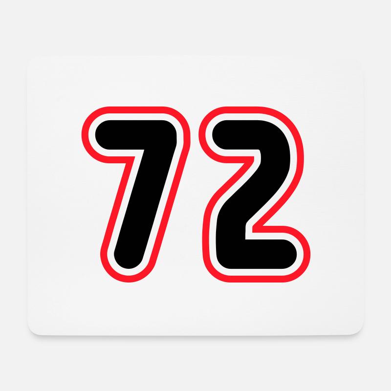 72 Number number - Mouse Pad (horizontal) - white