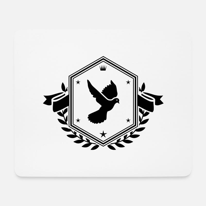 Taube Wappen - Mousepad (Querformat) - Weiß