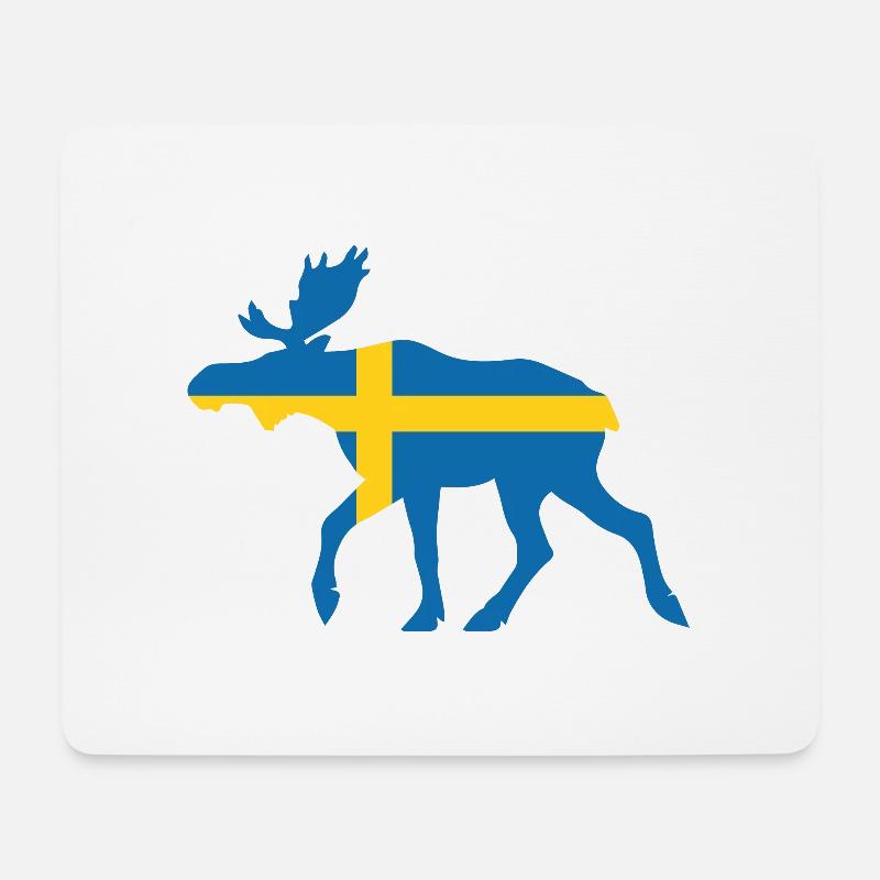Sweden Moose - Mouse Pad (horizontal) - white