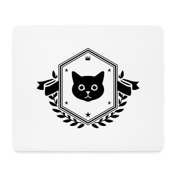 Cat Head Coat of Arms - Mouse Pad (horizontal) - white - Front