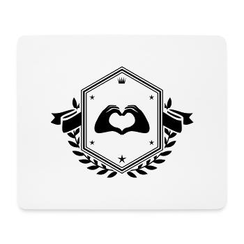 Hände Herz Wappen - Mousepad (Querformat) - Weiß - Vorne