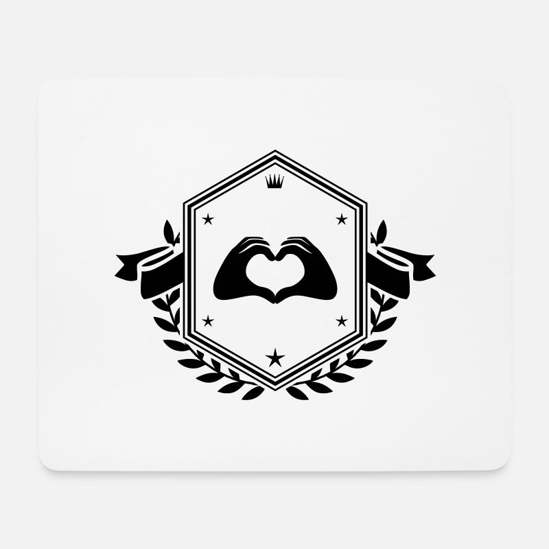 Hände Herz Wappen - Mousepad (Querformat) - Weiß