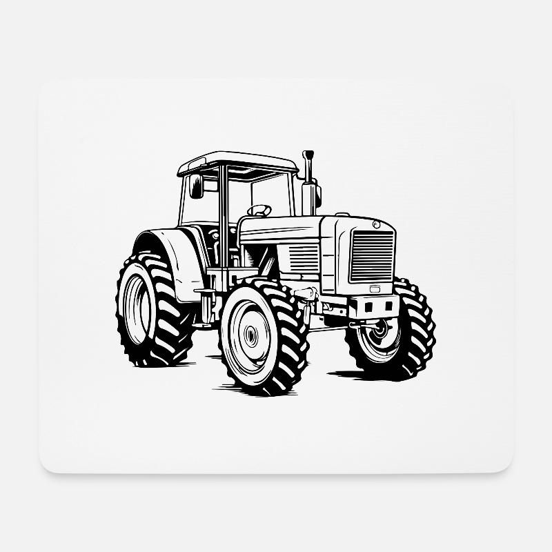 Traktor Symbol Silhouette - Mousepad (Querformat) - Weiß