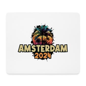 Amsterdam 2024 Urlaub Spruch - Mousepad (Querformat) - Weiß - Vorne