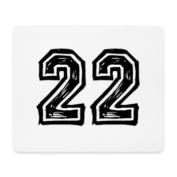 22 Nombre de maillot - Tapis de souris (format paysage) - blanc - Devant