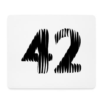 42 Zahl Trikot - Mousepad (Querformat) - Weiß - Vorne