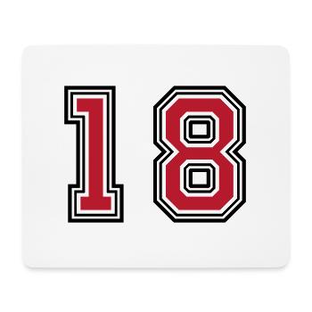 18 number symbol - Mouse Pad (horizontal) - white - Front