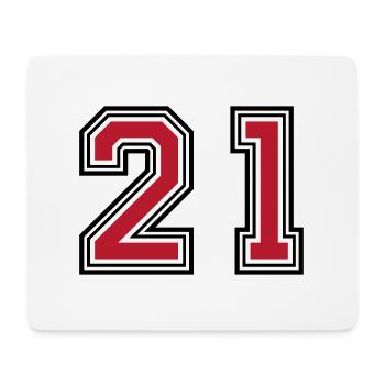 21 Symbole numérique - Tapis de souris (format paysage) - blanc - Devant
