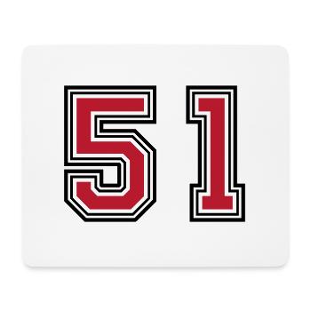 51 Zahl Symbol - Mousepad (Querformat) - Weiß - Vorne