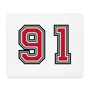 91 Zahl Symbol - Mousepad (Querformat) - Weiß - Vorne