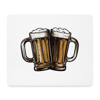 Bierkrug Bier Anstoßen - Mousepad (Querformat) - Weiß - Vorne