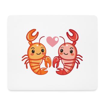 Hummer Krebs Paar Liebe Couple Verliebt - Mousepad (Querformat) - Weiß - Vorne