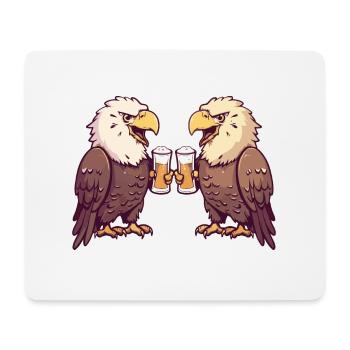 Adler Comic Bier Lustig Saufen - Mousepad (Querformat) - Weiß - Vorne