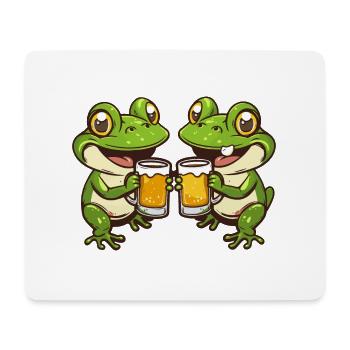 Frosch Bier Lustig Saufen - Mousepad (Querformat) - Weiß - Vorne