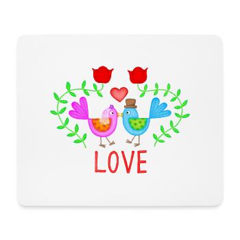 Oiseaux de mariage Thème de mariage Mariage Amour Mariage - Tapis de souris (format paysage) - blanc - Devant