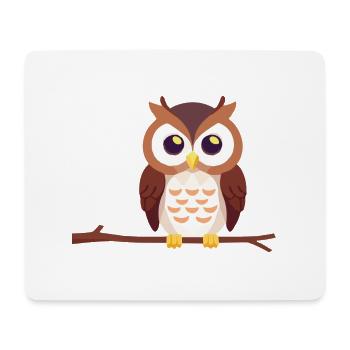 Eagle Owl Owl Bird on Branch - Mouse Pad (horizontal) - white - Front