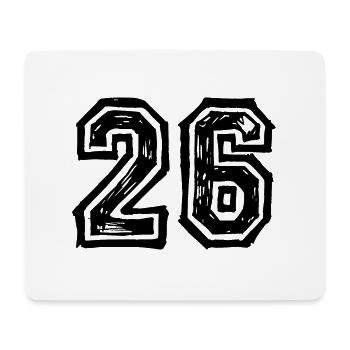26 Zahl Trikot - Mousepad (Querformat) - Weiß - Vorne