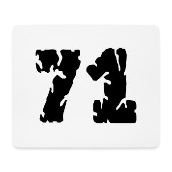 71 Zahl Trikot - Mousepad (Querformat) - Weiß - Vorne
