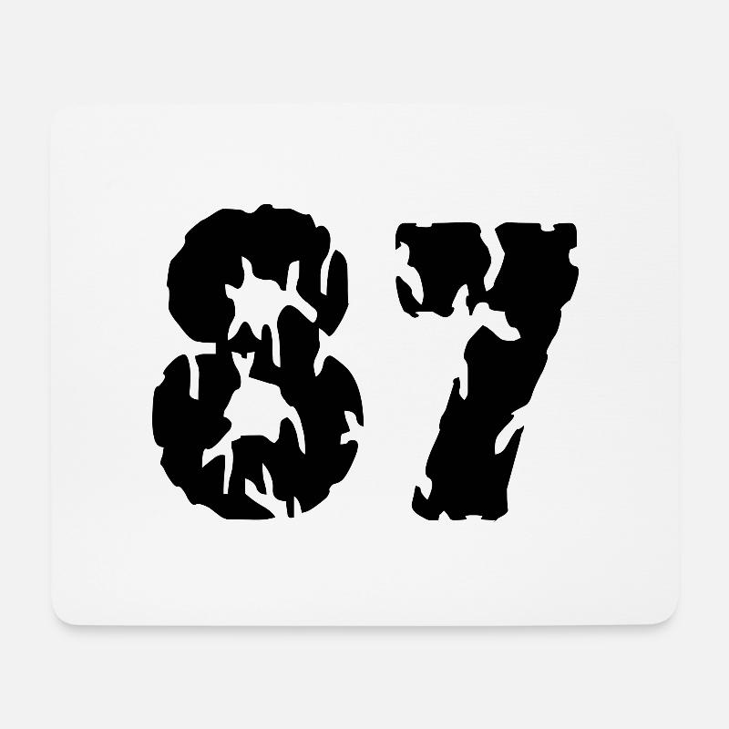 87 Zahl Trikot - Mousepad (Querformat) - Weiß