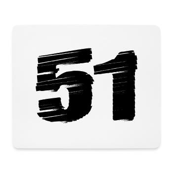 51 Zahl Trikot - Mousepad (Querformat) - Weiß - Vorne