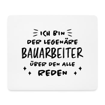 Bauarbeiter Lustiger Spruch Baustelle Job Geschenk - Mousepad (Querformat) - Weiß - Vorne