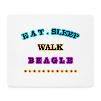Essen, Schlafen, Spazierengehen, Beagle - Mousepad (Querformat) - Weiß - Vorne