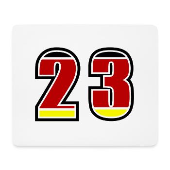 23 Nummer Deutschland Trikot - Mousepad (Querformat) - Weiß - Vorne