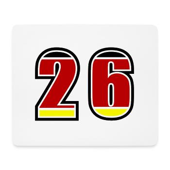 26 Nummer Deutschland Trikot - Mousepad (Querformat) - Weiß - Vorne