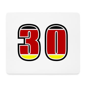 30 Nummer Deutschland Trikot - Mousepad (Querformat) - Weiß - Vorne