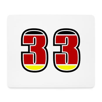 33 Nummer Deutschland Trikot - Mousepad (Querformat) - Weiß - Vorne