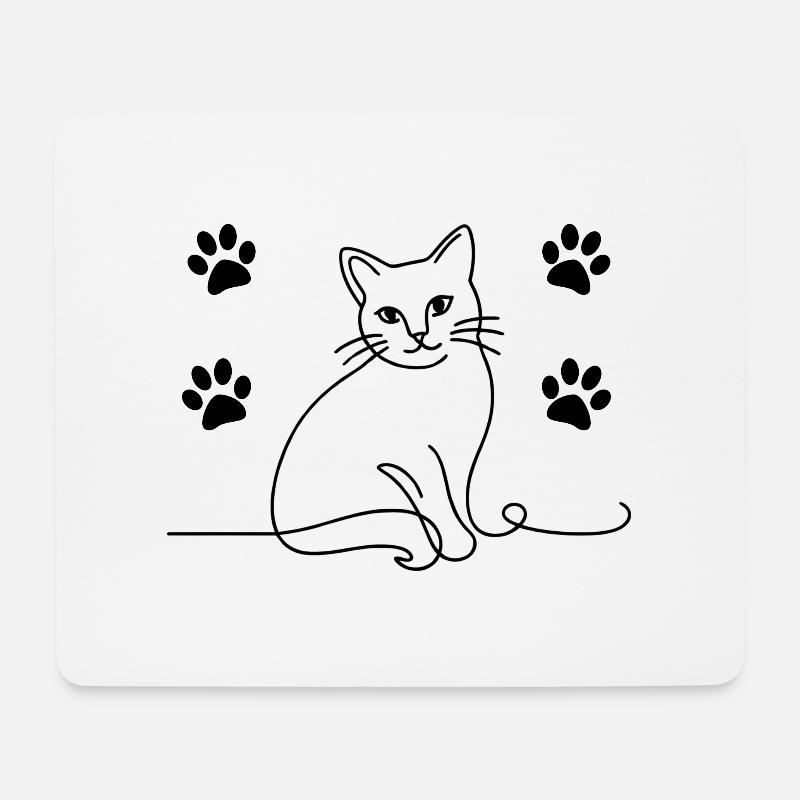 A Cat with Paws eine Katze mit Pfoten - Mousepad (Querformat) - Weiß