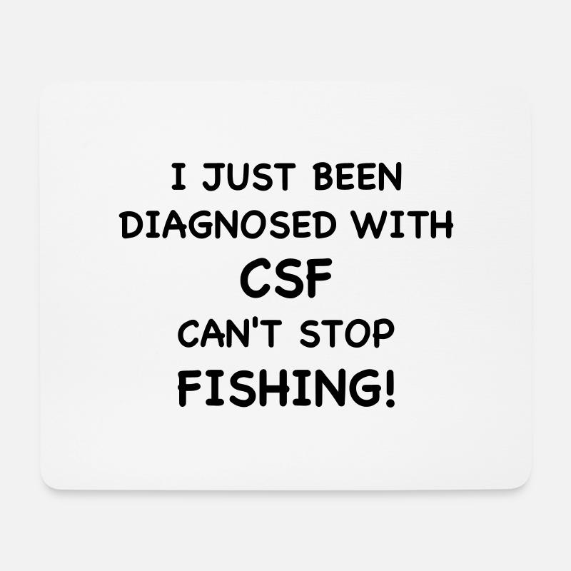 lustiges Angel Motiv - CAN'T STOP FISHING! - Mousepad (Querformat) - Weiß