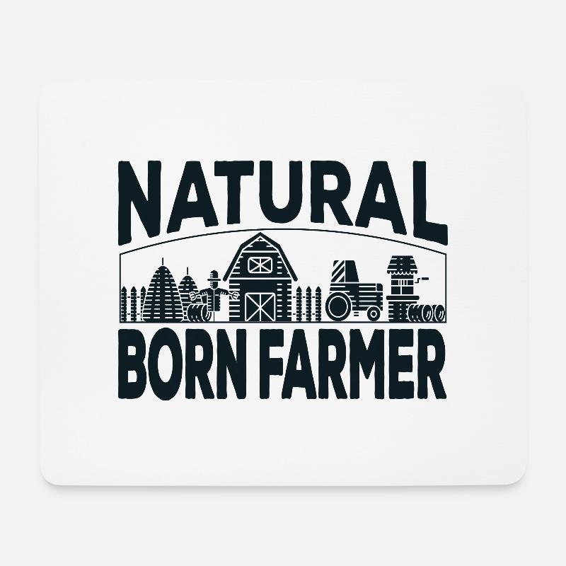 Bauer Landwirtschaft Natural born farmer - Mousepad (Querformat) - Weiß