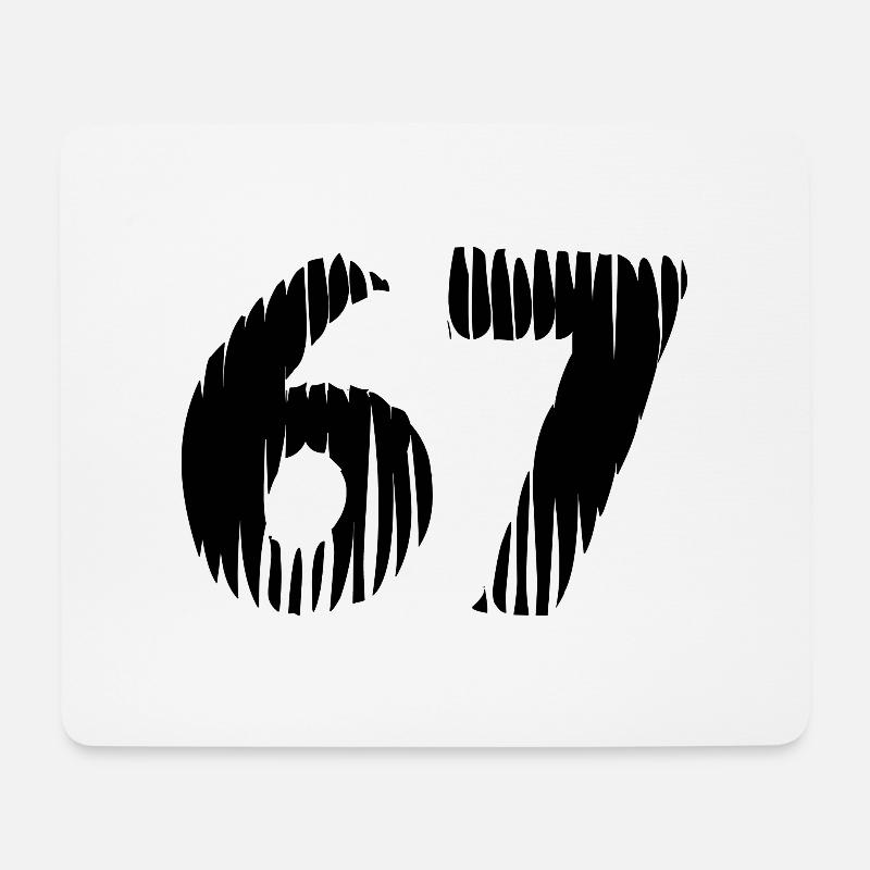 67 Zahl Trikot - Mousepad (Querformat) - Weiß