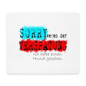 verspätung hund schwarz - Mousepad (Querformat) - Weiß - Vorne