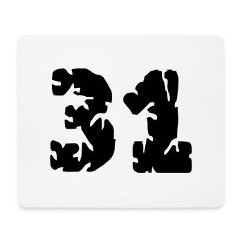 31 Maillot numéro - Tapis de souris (format paysage) - blanc - Devant