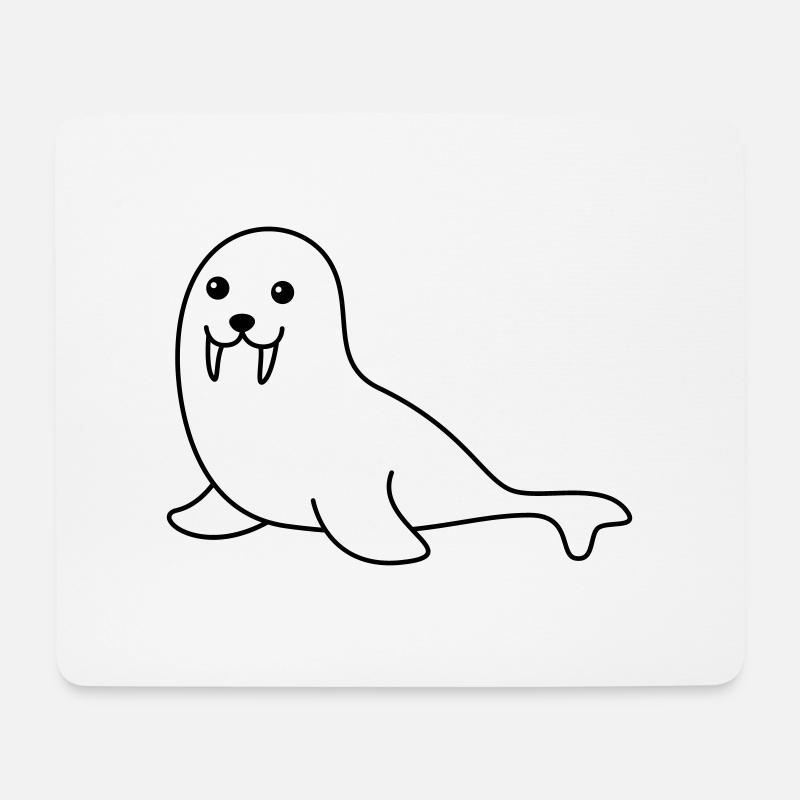 Robbe Tier Comic - Mousepad (Querformat) - Weiß
