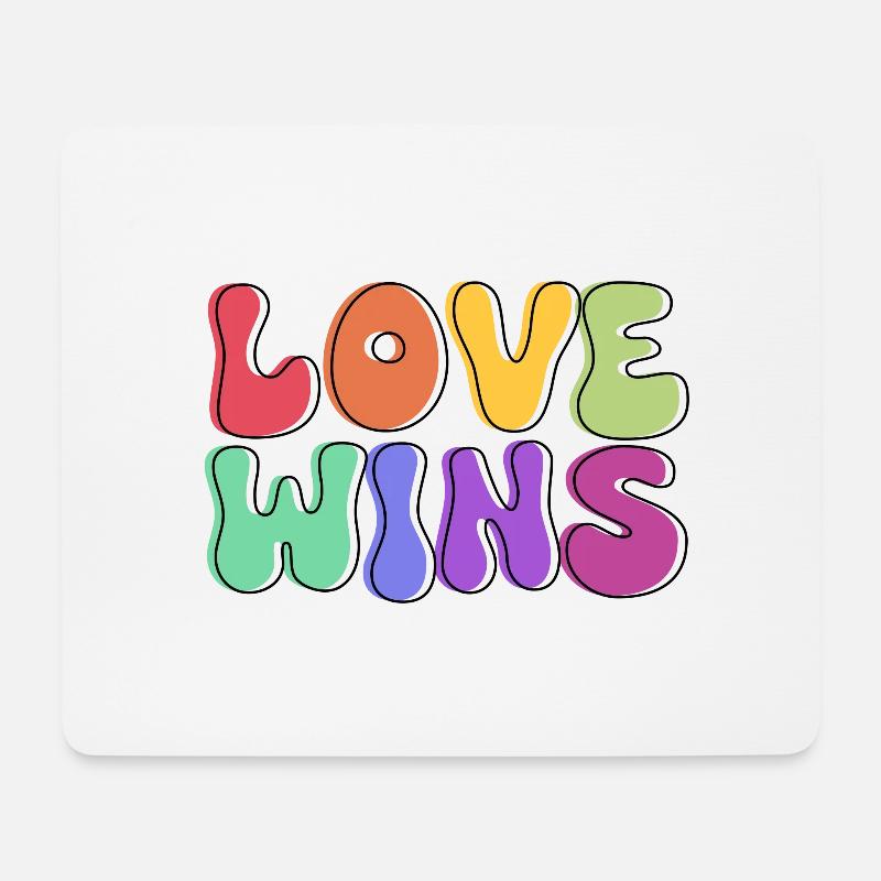 Love Wins - Mousepad (Querformat) - Weiß