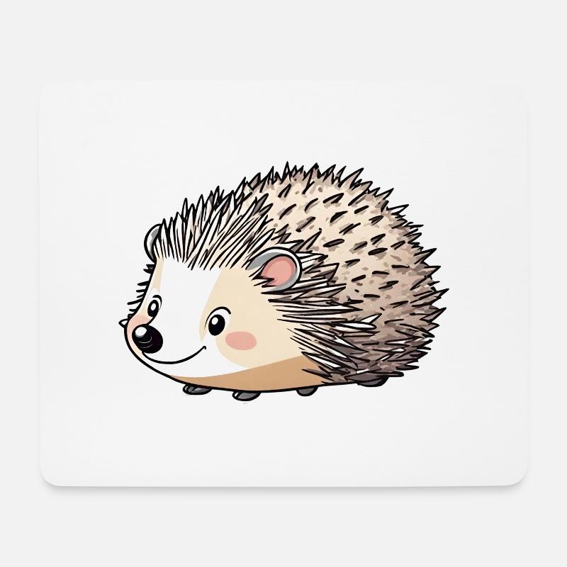 Igel - Mousepad (Querformat) - Weiß