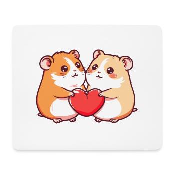 Hamster Couple Love Couple In Love - Mouse Pad (horizontal) - white - Front