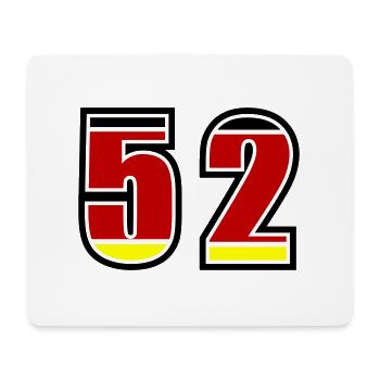 52 Nummer Deutschland Trikot - Mousepad (Querformat) - Weiß - Vorne