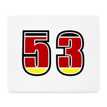 53 Nummer Deutschland Trikot - Mousepad (Querformat) - Weiß - Vorne