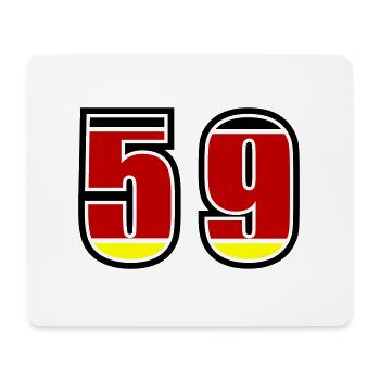59 Nummer Deutschland Trikot - Mousepad (Querformat) - Weiß - Vorne